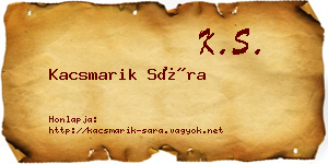 Kacsmarik Sára névjegykártya